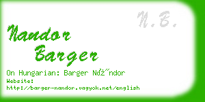 nandor barger business card